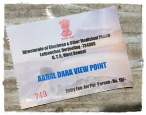 Entry pass of Aahaldara Viewpoint