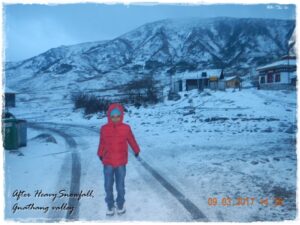 Heavy Snowfall in Gnathang Valley